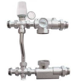Насосно-смесительный узел для систем отопления с байпасом (без насоса), 130мм, TIM JH-1039