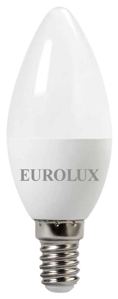 Лампа светодиодная EUROLUX LL-E-C37-6W-230-2,7K-E14 76/2/2