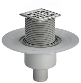 Сливной трап Viega Advantix с сухим затвором, вертикальный Ф50 617271 с установочной площадкой из нержавеющей стали