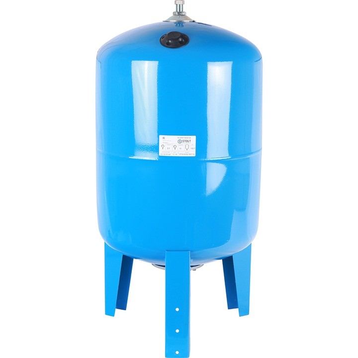 STOUT Расширительный бак, гидроаккумулятор 100 л. вертикальный (цвет синий) - фото 1