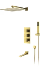 Душевая система для ванны и душа DK встраиваемая термостатическая с изливом матовое золото Bayern.Liszt (DA2515607A04)
