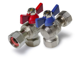 Кран угловой с накидной гайкой (внутренняя) TIM 1/2"