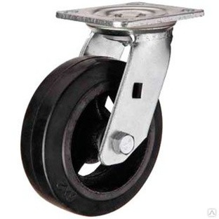 Большегрузное обрезиненное колесо поворотное SCd63 (301) 160 мм - фото 1