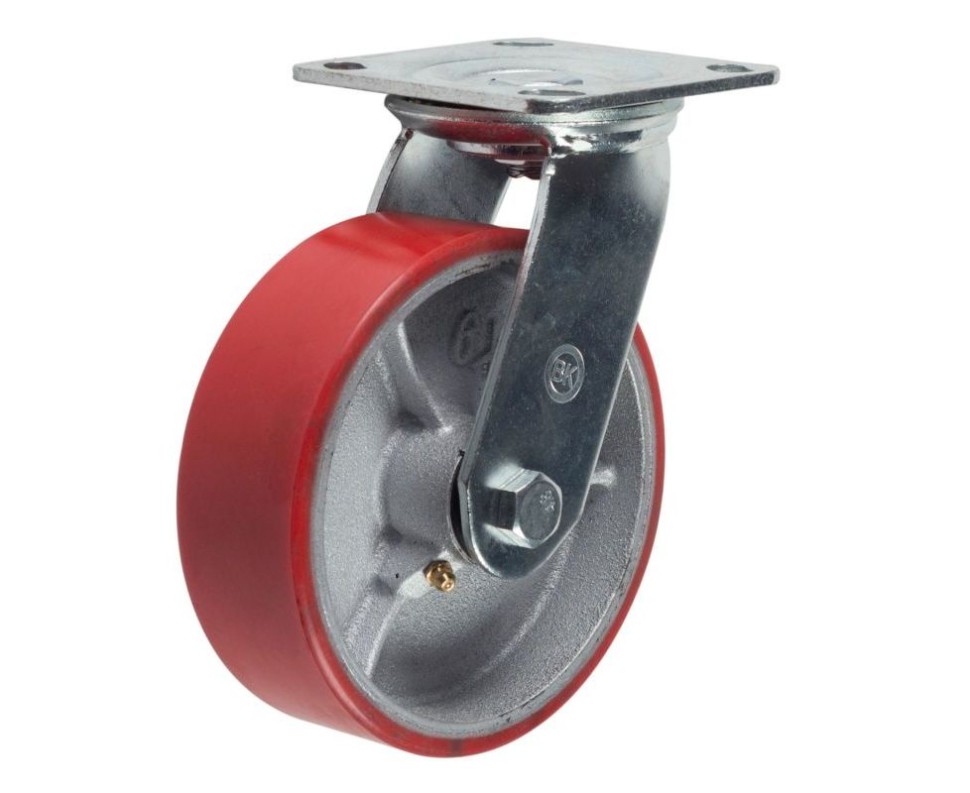 Полиуретановое колесо большегрузное поворотное SCp63 (304) 160 мм - фото 1