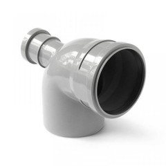 Отвод канализационный ф110х110х50 87° задний Политэк