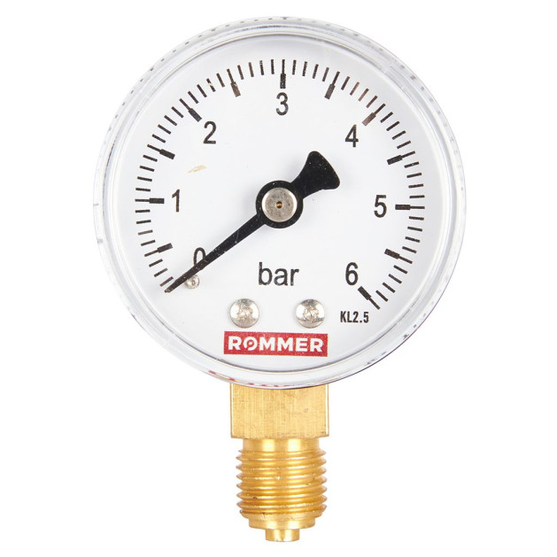 Манометр радиальный 0-6 бар ROMMER 50 мм 1/4 RIM-0010-500608